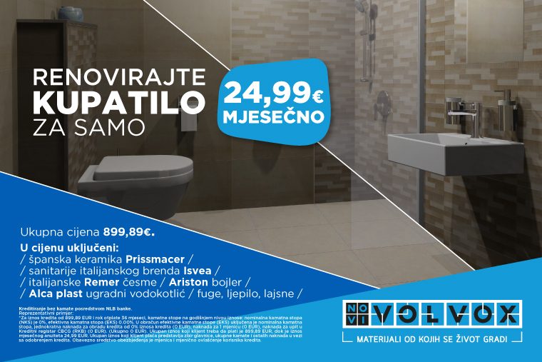 Renovirajte kupatilo za samo 24,99€ mjesečno!